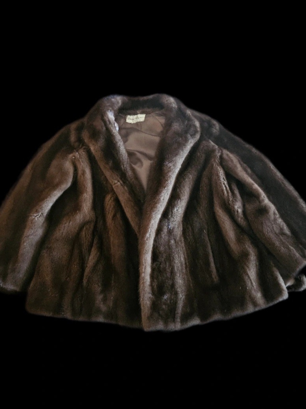 Vintage Stone & Thomas Lunaraine Genuine Brown Mink Fur Jacket Women's Coat